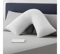 LOOMERIG Luxury V Pillow with Pillowcase 75 cm X 35 cm - Soft, Warm & Comfy V Shaped Pillow for Ultimate Comfort - Ideal for Pregnancy and Nursing (White)