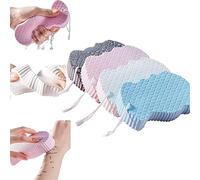 Loomina Exfoliating Body Sponge, Magic 3D Super Soft Bath Sponge for Dead Skin Removal, Gentle Touch Scrub Exfoliator (4pcs)