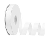 LoomJoyz Double Sides 20mm×45 Meters Ribbon White Grosgrain Ribbon for Gift Wrapping Ideal for Sewing Hair Bow Flower Bouquet Art Crafts Weddings Floral Arrangements