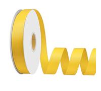 LoomJoyz Double Sides 20mm×45 Meters Ribbon Yellow Grosgrain Ribbon for Gift Wrapping Ideal for Sewing Hair Bow Flower Bouquet Art Crafts Weddings Floral Arrangements