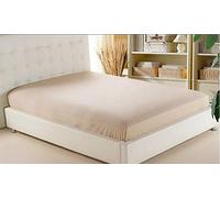 LOOMS & LEAVES 100% Egyptian Cotton T-200 Thread Count Bed sheet Fitted Sheet 4 Size (CREAM, SINGLE)