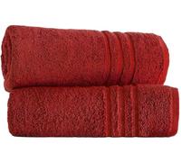 LoomTrove Pack of 2 Large Jumbo Bath Sheets 500 GSM 100% Egyptian Cotton Big Bath Towels Super Absorbent Soft Hotel Quality XL Bathroom Towel Set (Red)