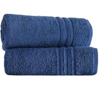 LoomTrove Pack of 2 Large Jumbo Bath Sheets 500 GSM 100% Egyptian Cotton Big Bath Towels Super Absorbent Soft Hotel Quality XL Bathroom Towel Set (Blue)
