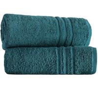 LoomTrove Pack of 2 Large Jumbo Bath Sheets 500 GSM 100% Egyptian Cotton Big Bath Towels Super Absorbent Soft Hotel Quality XL Bathroom Towel Set (Blue Lagoon)