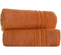 LoomTrove Pack of 2 Large Jumbo Bath Sheets 500 GSM 100% Egyptian Cotton Big Bath Towels Super Absorbent Soft Hotel Quality XL Bathroom Towel Set (Orange)