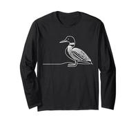 Loon Bird Minimalist Line Art Wildlife Nature Design Long Sleeve T-Shirt
