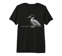 Loon Bird Minimalist Line Art Wildlife Nature Design Premium T-Shirt