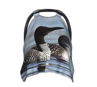 Loon Birds Baby Car Seat Canopy Cover, Multi Use Breathable Nursing Breastfeeding Covers for Mom Soft Stroller Sun Shade Newborn Shower Gift