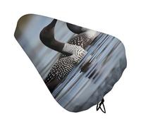 Loon Birds Bike Seat Cover Waterproof Oxford Fabric, Universal Adjustable Bicycle Saddle Cover with Drawstring Easy Install Protective Rain Dust Covers for Women Men