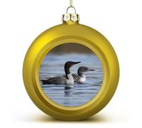 Loon Birds Christmas Ball Ornaments 2.4 Inch, Shatterproof Plastic Xmas Balls Funny Christmas Tree Ornaments Hanging Balls for Holiday Party Home Decor, 4PCS