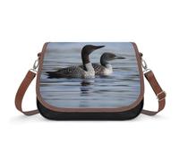 Loon Birds Crossbody Bag for Women Shoulder Purse | Leather Hobo Bag with Adjustable Strap, Large Capacity Satchel Bag, Versatile Casual Daypack for Shopping, Travel, Work