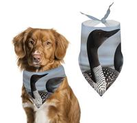 Loon Birds Dog Bandana Triangle Dog Scarf Washable Polyester Dog Bibs Cute Pet Bandana for Medium Large Dogs Puppy and Cats