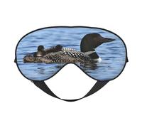 Loon Birds Double Sided Sleep Mask, Adjustable Blackout, Silk-Like Eye Mask for Sleeping,Travel, Soft, Breathable, Lightweight Comfortable Blindfold