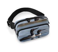 Loon Birds Fanny Pack for Men Women, Durable Sling Chest Bag with Adjustable Strap & Large Pocket, Small Crossbody Bag for Running, Hiking, Cycling, Travel