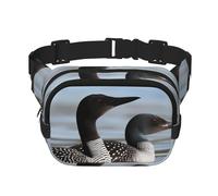 Loon Birds Fanny Pack For Women Waterproof Adjustable Belt Bags Waist Pack Fashion Casual Crossbody Bags Bum Bag For Running Workout Hiking Traveling, Black, One Size