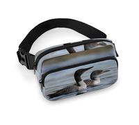 Loon Birds Fanny Packs with Zipper, Personalized Waist Bags with Multiple Pockets, Adjustable Sling Bag for Travel, Waterproof Belt Bag, Crossbody Bags