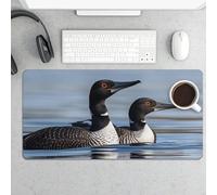 Loon Birds Gaming Mouse Pad 12x24 Inch Desk Pad Protector Waterproof Non-Slip Rubber Base Keyboard Mat Extra Large Desktop Mat for Office Home Computer Laptop Table Accessory