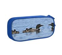 Loon Birds Large Capacity Double Layer Pencil Case,Customizable Full Print Polyester Fabric Organizer-School, Office, Travel Makeup Pouch
