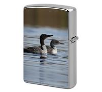Loon Birds Lighter Case Pouch Double-Sided Metal Lighter Sleeve Scratch & Drop Resistant Lighters Protector Fits Standard Kerosene Lighters Pocket Protective Cover for Camping Party