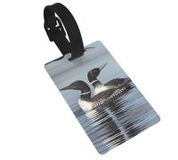Loon Birds Luggage Tags for Suitcases, PVC Suitcase Tag with Secure Strap Suitcase Identifier with Privacy Name Card for Travel Bag Tags Personalized Baggage Tag for Women Men