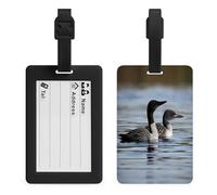 Loon Birds Luggage Tags Suitcases - TPU Travel Bag Tags with Name Id Label and Black Loop - Unique Cute Id Labels for Women Men Suitcase Baggage Bag Backpack Instrument