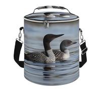 Loon Birds Lunch Bag, 15L Portable Leakproof Picnic Basket with Shoulder Strap, Insulated Picnic Cooler Bag for Camping, Beach, Hiking & Groceries