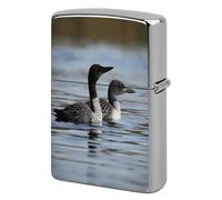 Loon Birds Metal Lighter Case, Funny Lighter Cover Double-Side Print Vintage Cool Lighters Sleeve Lighters Accessories for Zippo Men Dad Husband Collect