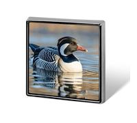 Loon Birds Nature Button Pin Metal Square Badge for Backpack Clothing - Enamel Style Lapel Brooch Wildlife Gift