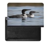 Loon Birds Passport Holder Cover Leather Passport Wallet RFID Blocking Travel Wallet Documents Organizer Passport Protector Passport Cover for Men&Women