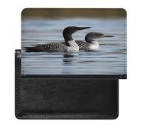 Loon Birds Passport Holder for Travel Essentials Leather Passport Wallet Slim Passport Cover Waterproof Passports Book Holders Card Case Travel Accessories for Women Men