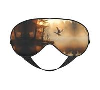 Loon Birds Print Soft Eye Mask/Sleep Eye Mask/Blackout Eye Mask, Suitable for Travel/Office/Yoga/Nap