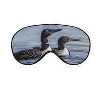 Loon Birds Sleep Mask for Women Men, Breathable Soft Sleeping Mask Adjustable Eye Cover Light Blocking Eye Masks for Travel, Home, Office, Nap, Flights
