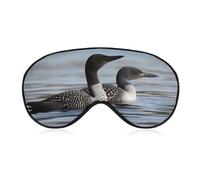 Loon Birds Sleep Mask for Women Men, Soft Eye Mask with Adjustable Strap for Sleeping, Light Blocking Travel Blindfold for Nap Comfortable Eye Cover for Home Office