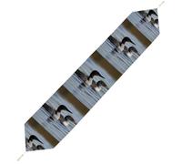 Loon Birds Table Runner for Dining Table, Short Plush Runners Washable & Durable Tablerunner Modern Home Decor for Wedding, Kitchen, Holiday 229*33cm