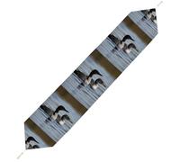 Loon Birds Table Runner for Dining Table, Short Plush Runners Washable & Durable Tablerunner Modern Home Decor for Wedding, Kitchen, Holiday 178*33cm