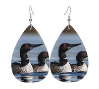 Loon Birds Teardrop Earrings Luxurious Teardrop Faux Leather Earrings Durable Drop Earring For Daily Wear Party Married