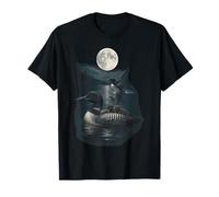 Loon Lake Moonlight Scenery for Nature Lovers T-Shirt