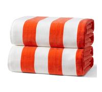 Loon & Lake Sand Resistant Beach Towels Set of 2 | Waffle Weave Reverse to Classic Plush Velour | 2 Pack 30" x 60" | Crafted from 100% Combed Cotton | Wolfeboro Collection - Coral
