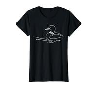 Loon Line Art Birdwatcher Value Graphic T-Shirt, Women, Black, XS