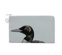 Loon Nature Bird Coin Purses with Zipper, Personalized Zero Wallet for Shopping, Small Makeup Pouches Bag for Travel, Card Organizer Case, Portable Canvas Change Purses