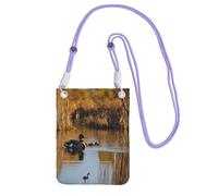 Loon Nature Bird Print Crossbody Bag For Women, Shoulder Bag Purse, Travel Sport Mini Phone Bag, Phone Wallet, Purple, One Size