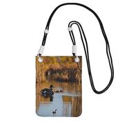 Loon Nature Bird Print Crossbody Bag For Women, Shoulder Bag Purse, Travel Sport Mini Phone Bag, Phone Wallet, Black, One Size