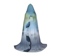 Loon Nature Bird Print Halloween Hooded Cloak Masquerade Cosplay Costume Unisex Witch Robe Cloak with Hood Cape, Black, S