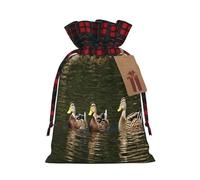 Loon Nature Bird -Print Multi-Colored Burlap Drawstring Pouches, Eco-Friendly Bags For Parties Wedding Favors Packaging S Size