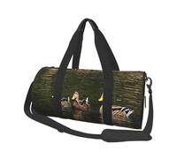 (Loon Nature Bird) Print Round Large Travel Bag - Multi-Compartment Organizer Lightweight for Trips & Sports