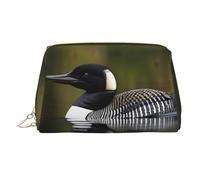 Loon Nature Bird Printed Portable Beauty Case, Compact Travel Pouch with Organized Interior Slots for Daily