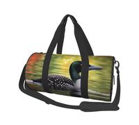 Loon Nature Bird Printed Sports Gym Bag with Wet Pocket & Shoes Compartment, Travel Duffel Bag for Men Women