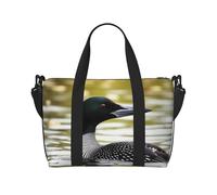 Loon Nature Bird Printed Travel Bag Duffle Bag for Men Women, Large Water Resistant Gym Bag Weekend Holdall Bag with Shoulder Strap