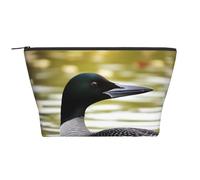 Loon Nature Bird Printed Travel Makeup Bag Trapeze Cosmetic Bag Makeup Case Toiletry Bag Organiser for Women