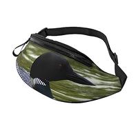 Loon Nature Bird Sport Waist Bag Travel Bumbags with Zipper and Earphone Hole, Running Fanny Pack Waist Pack with Adjustable Belt for Men Women